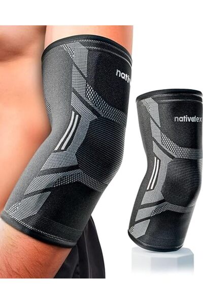 Dotail Orteză de cot NativoDex, compresie elastică, unisex, M, alb-negru