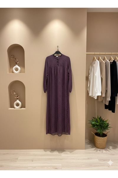 fariza tekstil Rochie musulmană din țesătură de viscoză, cu croială dreaptă