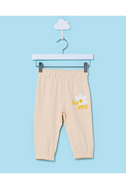 REDTAG بنطلون رياضي أصفر مطبوع عليه زهور للفتيات الصغيرات