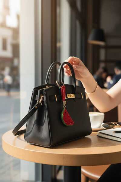 LUNEL Silver Parıltılı Taşlı Karpuz Anahtarlık – Şık ve Eğlenceli Hediye Seçe...