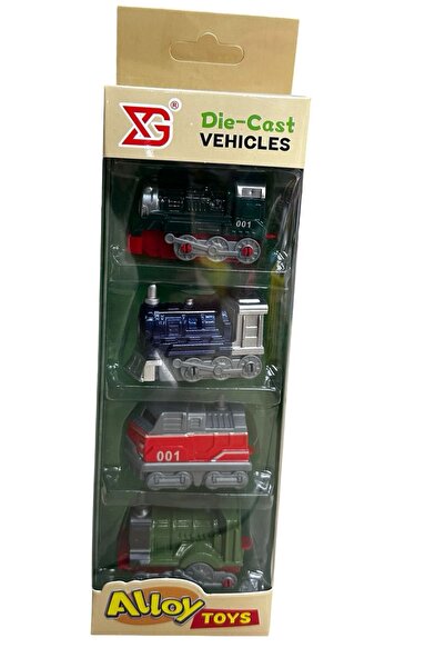 JPT Σετ 4 πολύχρωμων μεταλλικών ατμομηχανών