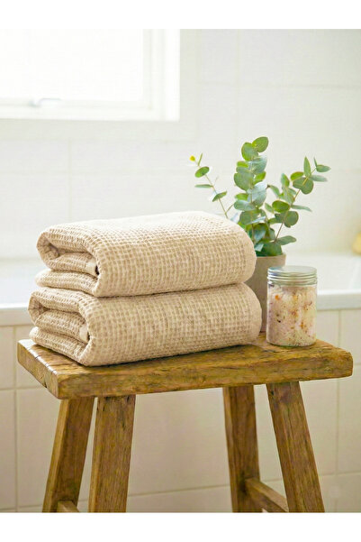 Motif Mağaza 2'Li Set Waffle Pike Banyo Havlusu Kadın Erkek 100x170 Cm