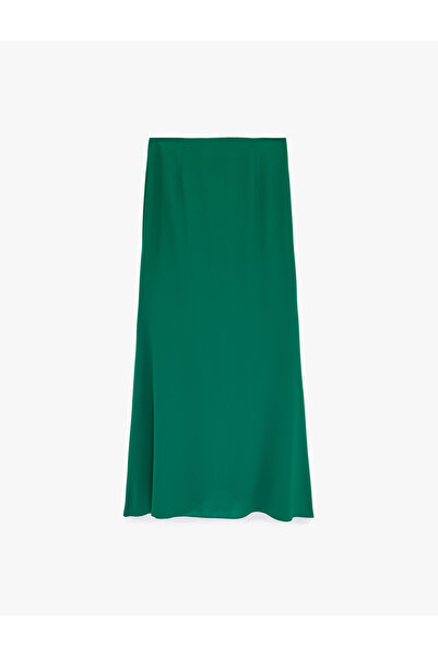 Koton Fish Cut Satin Long Skirt