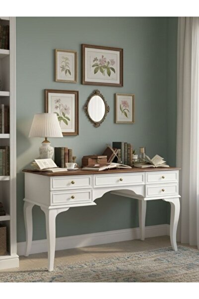 Gazzini Furniture Winchester Rustik Still Çekmeceli Ahşap Çalışma Masası 75x140