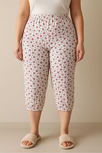 Tusebu Women's Floral Patterned Elastic Waist Pajama Bottoms Cotton Comfortab...