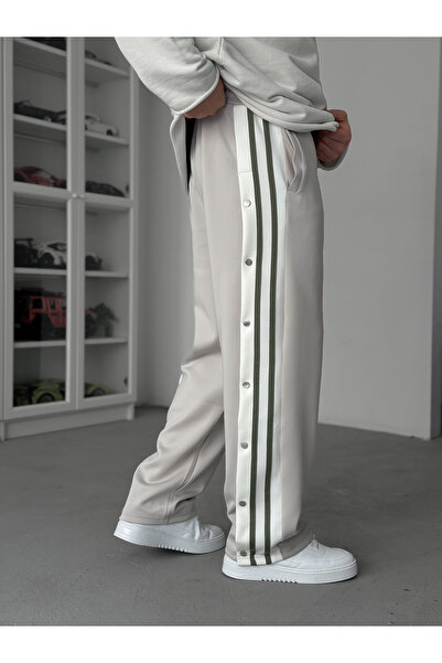 BYBASICMAN Trening gri cu nasturi, stil scuba, largi, JJ-144