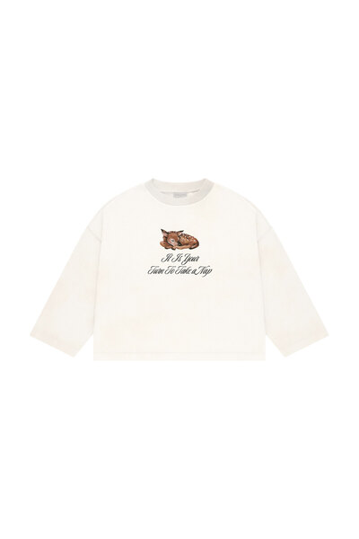 lethestudios Take A Nap Baskılı Uzun Kollu Basic T-Shirt