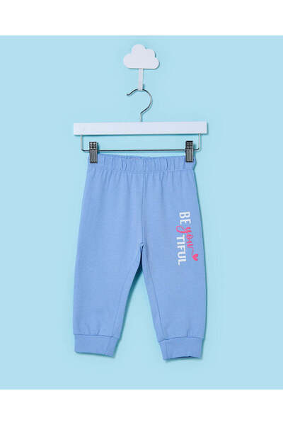 REDTAG Infant Girls Blue Printed Active Pants