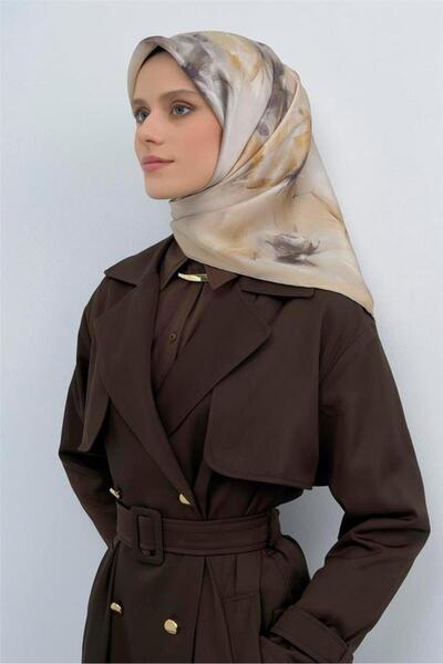 Armine Eșarfă de mătase Vara 2026 - 9515-85 Bej Piatră Twill