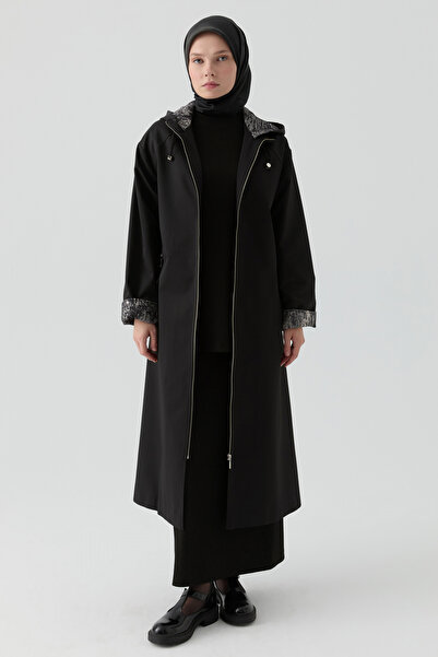 Tuğba Kombin Detaylı Kap - Siyah