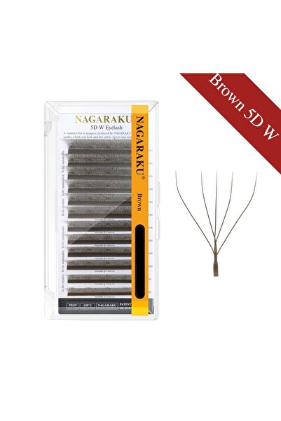 NAGARAKU İpek Kirpik 5D W Koyu kahverengi D Kıvrım Mix 7-15 0.07 Kalınlık