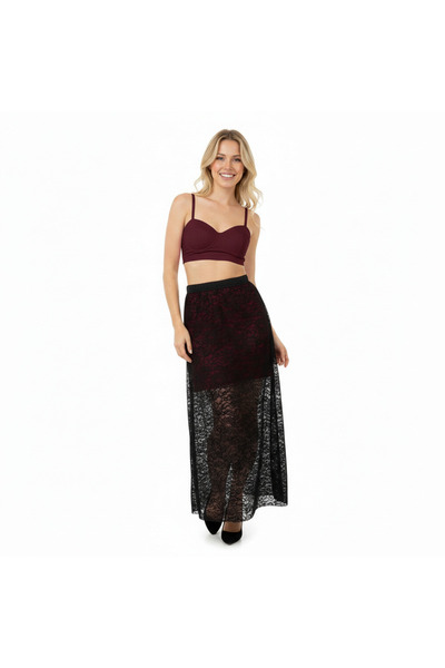 BONBON Women's Full Lace Black Skirt Bb2183