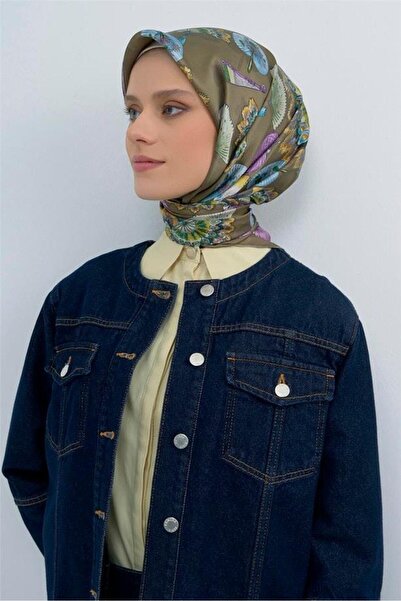 Armine Eșarfă din mătase pură Sura 9532 - 82 Model Batik Verde