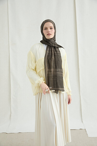 cs camellia scarf Plaid Checkered Shawl - Green