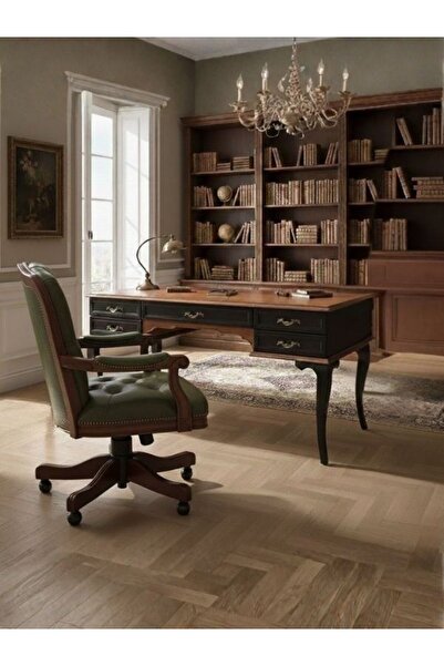 Gazzini Furniture Winchester Rustik Still Çekmeceli Ahşap Çalışma Masası 75x140