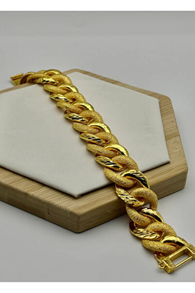 BİJU YILMAZ 22K Altın Kaplama Kalın Samanyolu Bileklik - 25-22k02