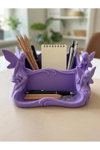 Mays3Dstudio Peri Figürlü 3D Baskı Dekoratif Organizer Kap – Masa Üstü Düzenl...