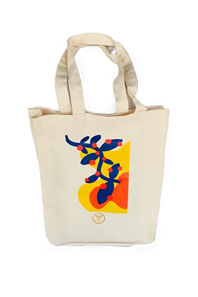 Seraphé Special Design Patterned Gabardine Shoulder Bag 40X35X8 cm with Bellows