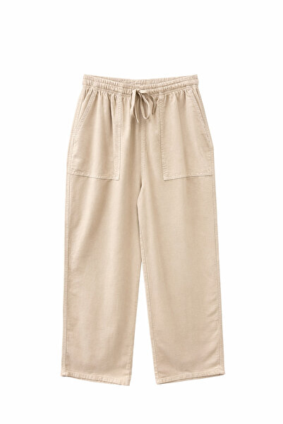 Mixray 4767 Women's Wide Leg Palazzo Trousers with Pockets Antique Mink