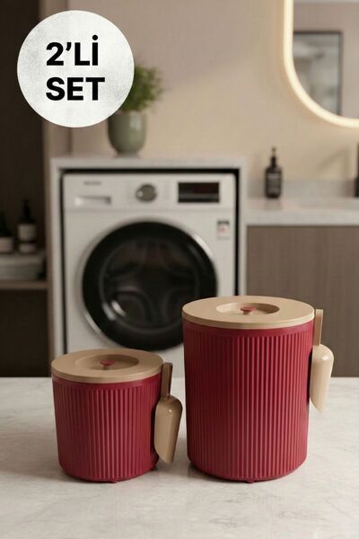 LE PARİS 2 Adet Toz Ve Tablet Deterjan Saklama Kutusu Deterjan Saklama Kabı