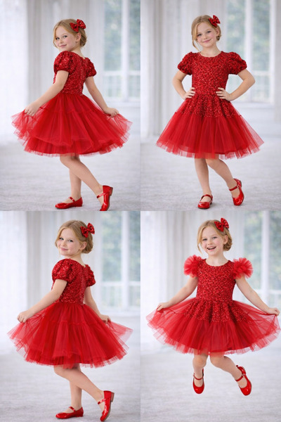 ENDESTORE Kız Çocuk 23 Nisan 29 Ekim 10Kasım abiye Gösteri Elbisesi