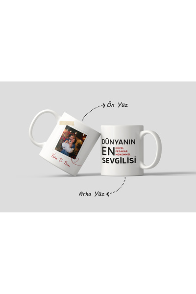 Fotografyabaskı Sevgiliye Özel Fotoğraflı Yazılı Kupa Bardak