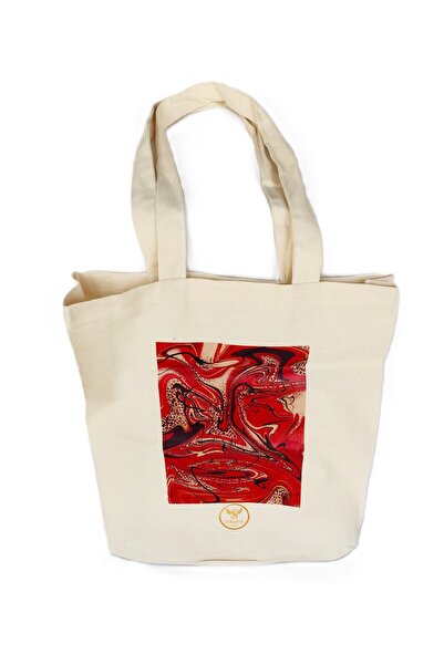 Seraphé Special Design Patterned Gabardine Shoulder Bag 40X35X8 cm with Bellows