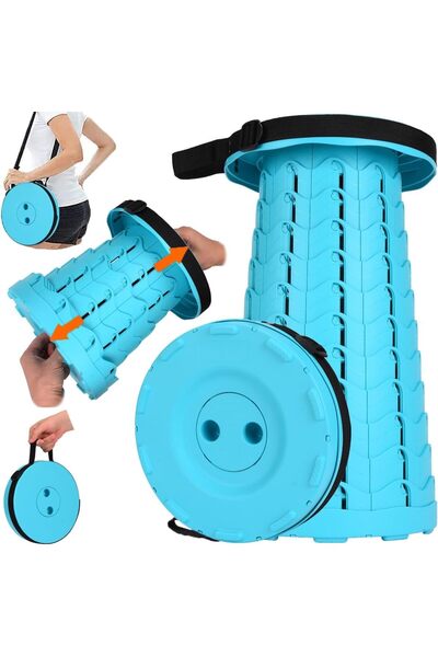 Generic Portable Telescopic folding Camping Stool. Adjustable Height Lightweight