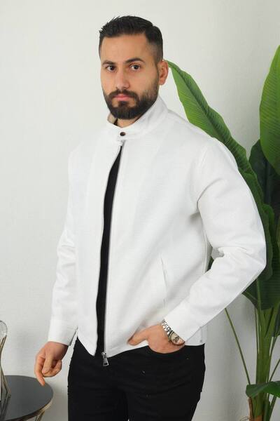 BASEL.CO Textured, Flexible, Comfortable Fabric Jacket with Snap Collar