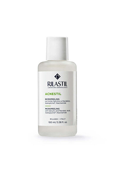 Rilastil Acnestil Micro Peeling Facial Scrub Lotion with Azeloglycine, Salicy...