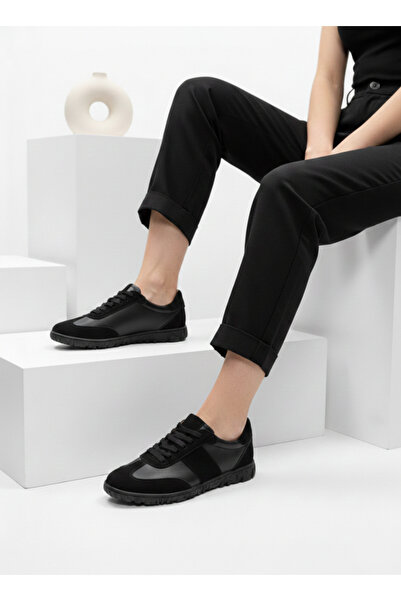 Deripabuc Genuine Leather Black Women's Anatomical Leather Casual Shoes Dp79-...