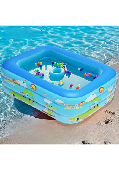 Tcherchi 1.8m Katlanabilir Çok Amaçlı 3 Katlı PVC Şişme Aile Havuzu