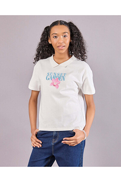 REDTAG Senior Girls Beige Collared Boxy Top