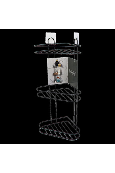 Robinanka رف زاوية معدني أسود 3 طبقات (5047)