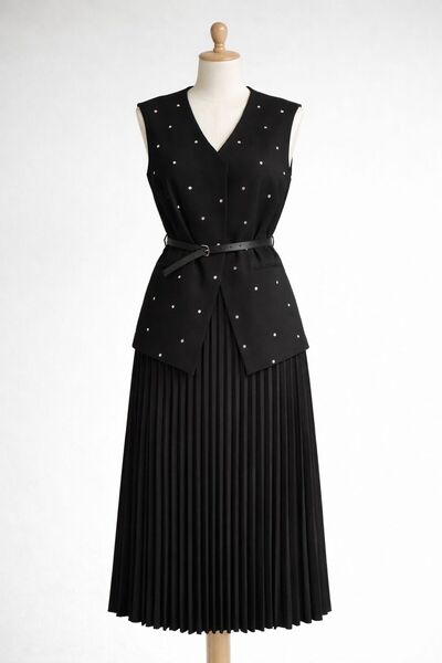 Aynaz Pleated Skirt Suit