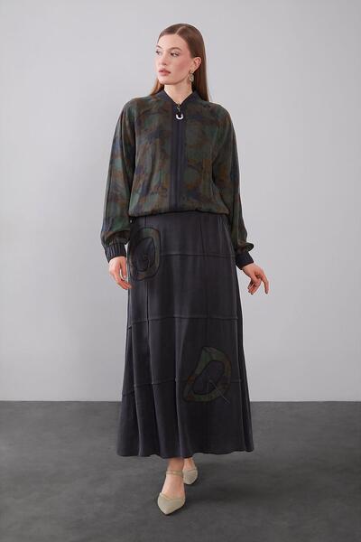 Levidor Black Marbled Patterned Cupra Double Set