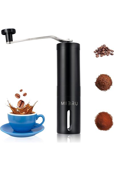 MIBRU Manual coffee grinder made of stainless steel, black color