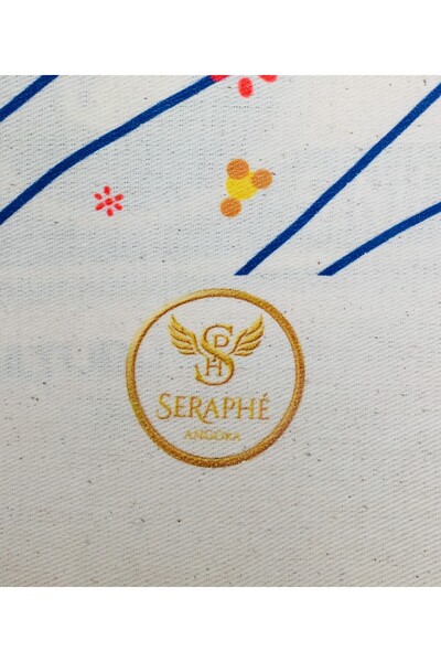 Seraphé Special Design Patterned Gabardine Shoulder Bag 40X35X8 cm with Bellows