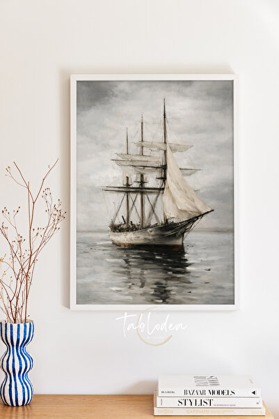 tablodea Pictură artistică vintage cu nave cu pânze TD Decor pentru casă cu t...