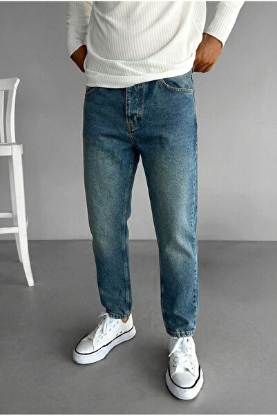 MADZEYMODA Boyfriend Carrot Cut Blue Denim Men's Jean Jeans Trousers Mz923
