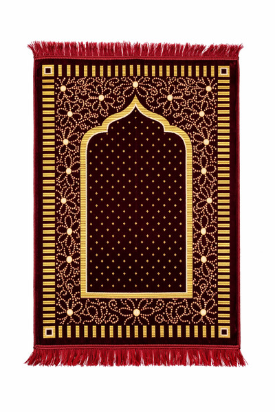 TRModam Covor de rugăciune din catifea 110x70 cm – Textură moale, brodat cu f...