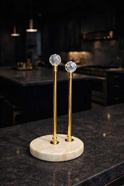 BELİZ HOME Marble Double Stone Towel Rack