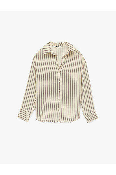 Koton Comfortable Fit Buttoned Classic Collar Long Sleeve Viscose Shirt