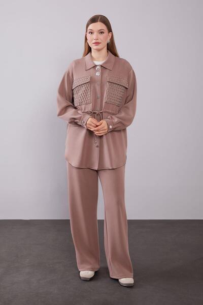 Levidor Anthracite Mesh Pocket Detailed Double Suit