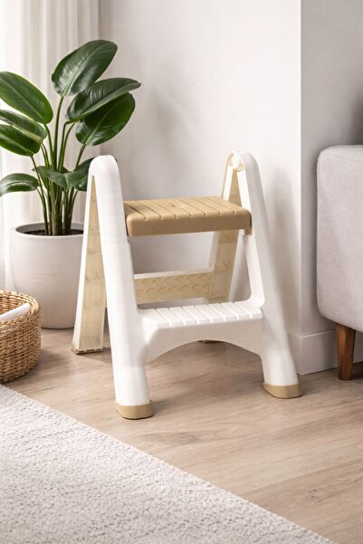 Funny Life 2 Basamaklı Çok Amaçlı Katlanır Merdiven Tabure - Kaydırmaz Tabanl...