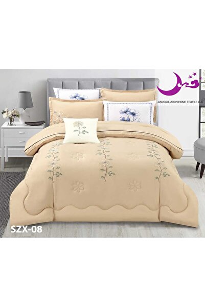 Moon Luxury Summer Double Quilt, Puffy, Embroidered, 7-Piece Set - Double Quilt