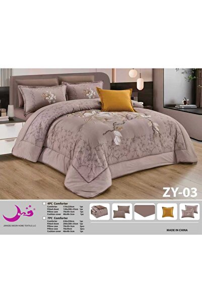 Moon Luxury Summer Double Quilt, Puffy, Embroidered, 7-Piece Set - Double Quilt