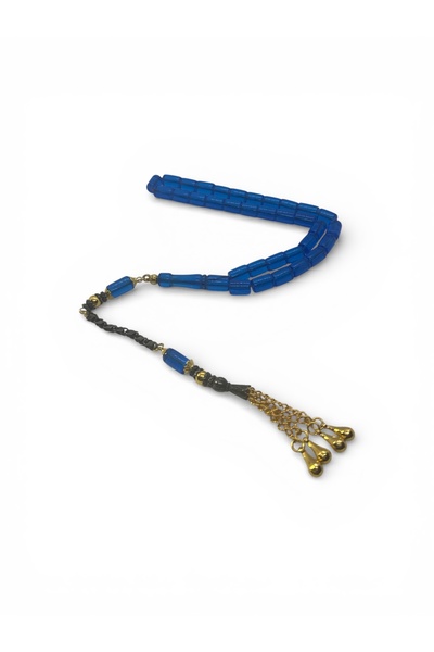 EnazStore Special Tasseled Cut Model Blue Crimped Amber