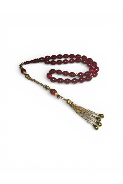 EnazStore Special Tasseled Red Color Fire Amber Prayer Beads