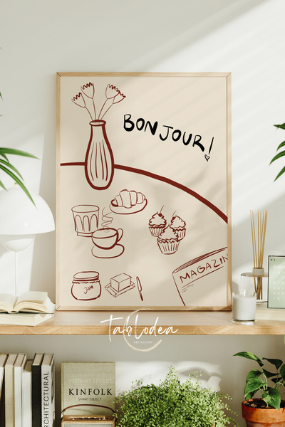 tablodea Masă de colț pentru cafea în stil cafenea franceză TD Bonjour, decor...